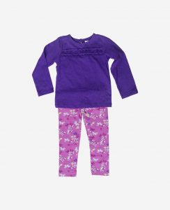 Nice Purple Girl Shirt One Set with Pants