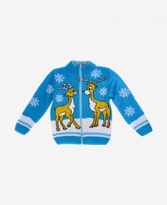 Baby Knitted Blue Deer Longsleeve